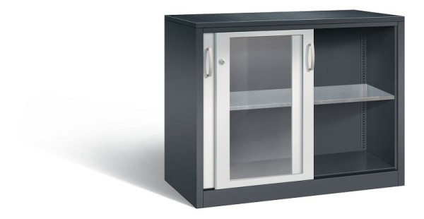 C+P Schiebetürenschrank Acurado, H1950xB1200xT500mm, Farbe: Schwarzgrau / Lichtgrau, Bügelgriff, 2059-055 S10050