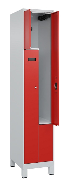 C+P Z-Spind Evolo PLUS, Füße, 2 Fächer, 1950x400x500mm, 7035/3020, Zylinderschloss, 049013-122 S10033