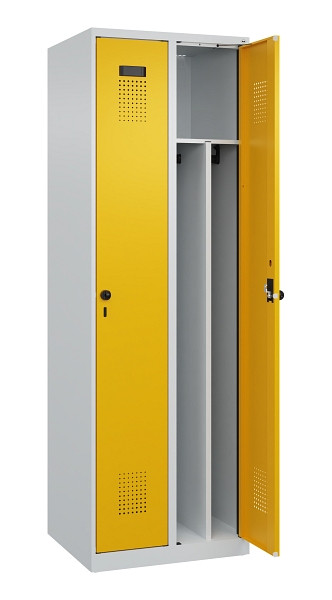 C+P Spind Evolo PLUS, 2 Abteile, 1850x600x500mm, 7035/1004, Verschluss Drehriegel, 049000-20F S10000