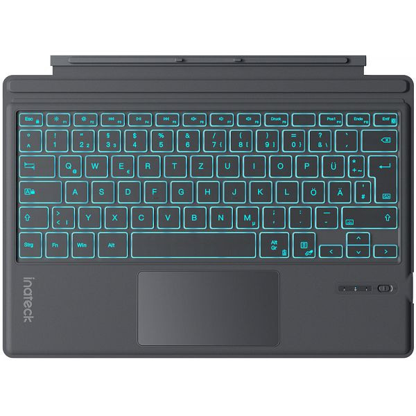 inateck Surface Pro AI Tastatur für Surface Pro 7/7+/6/5/4, 7 Farben Hintergrundbeleuchtung, QWERTZ, grau, KB02027_gray