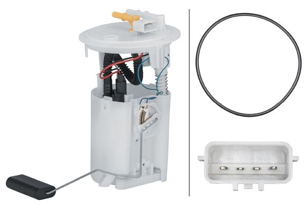 HELLA Kraftstoff-Fördereinheit, 12V, elektrisch, 4-polig, mit Dichtung, 8TF 358 303-021