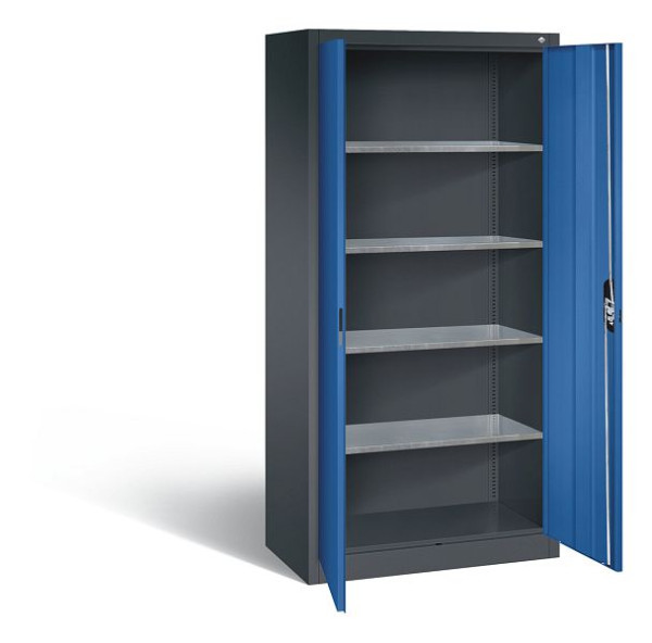 C+P Werkzeugschrank Acurado, H1950xB930xT500mm, Farbe: Schwarzgrau / Enzianblau, Muldengriff, 8921-00 S11099