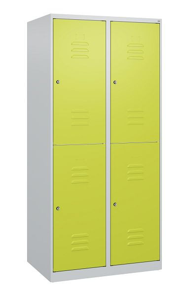 C+P Doppelstöckiger Spind Classic PLUS, 2 Abteile, 1700x800x500mm, 7035/0024, Zylinderschlösser, 0803007-22 S10022