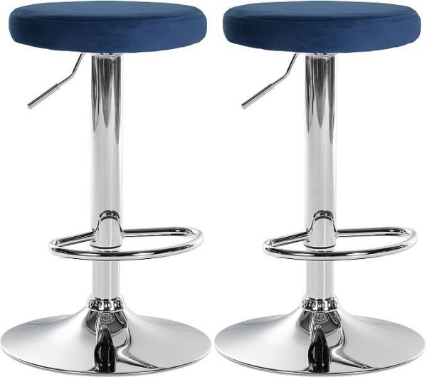 CLP Barhocker Ponte Samt chrom, blau, VE: 2 Stück, 323461