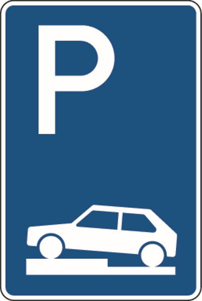Schilder Klar Verkehrszeichen Parken auf Gehwegen, VZ 315-70, 420x630x2 mm Aluminium 2 mm, reflektierend Typ I, 3150170