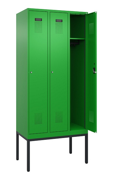 C+P Spind Evolo PLUS, Gestell, 3 Abteile, 2120x900x500mm, 6037/6037, Verschluss Zylinderschloss, Ablageböden 3, 0490307-30 S10053