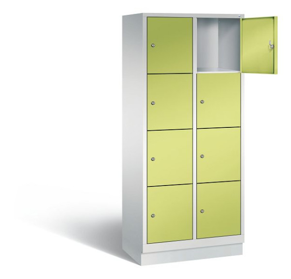 C+P Schließfachschrank Evolo, H1800xB810xT500mm, Farbe: Lichtgrau / Viridingrün, 48020-224 S10166