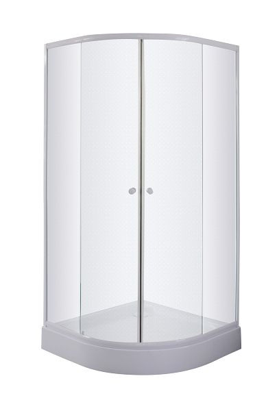 Sanotechnik Runddusche mit mattglas weiß 89-90x89-90x180cm, TM40W