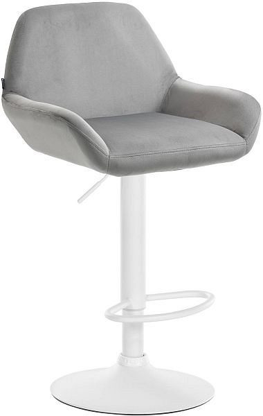 CLP Barhocker Braga Samt weiß, grau, 320907, 4251756478957