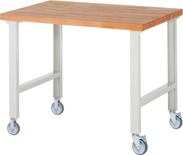 RAU Fahrbare Werkbank 7000-1, 1250x900x1000mm, je 2 Bockrollen und Lenkrollen, 05-7000-1-129B4S22.12