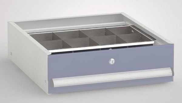 KLW Fachteiler für Werkzeugschieber, verzinkt (Trennbleche) 3 x längs, 1 x quer, 45 mm hoch passend für Werkzeugschieber SEA-SB-L, SEA-SB-8F-TB