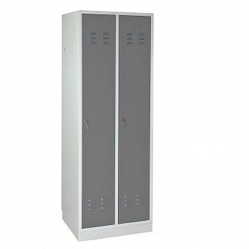 ADB Spind / Garderobenschrank Regular" 2-türig, Maße (HxBxT): 1780x600x500 mm, Farbe Korpus: Lichtgrau (RAL 7035) , Farbe Türen: Grau (RAL 7001), 40886