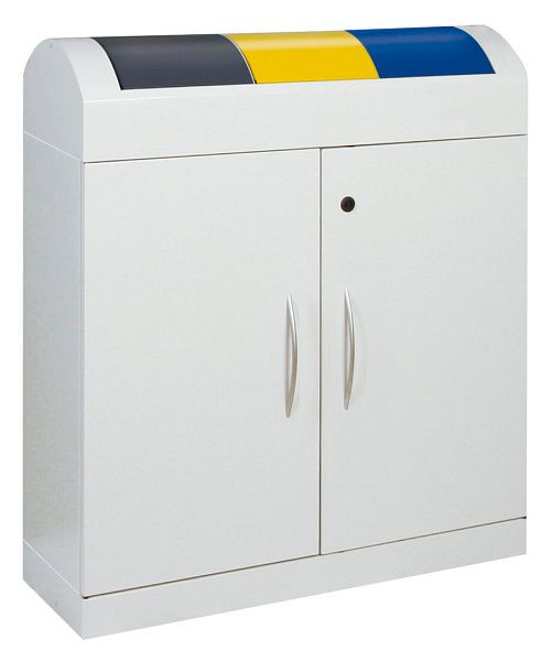 stumpf Abfalltrennung TD 3, RAL 7035/RAL 7016, RAL 1003, RAL 5010, verzinkter Innenbehälter, 3x45 Liter, 5602007