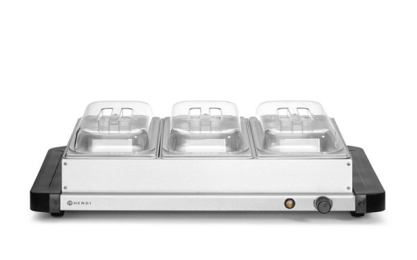 Hendi Speisenwärmer, mit 3 GN-Schalen 230V 400W, 201749
