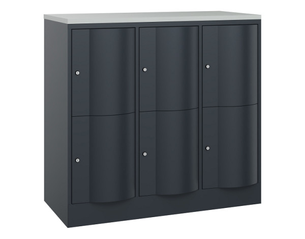 C+P Schließfachschrank Resisto, H1077xB1148xT540mm, 7016/7016, 8472-372 S10203