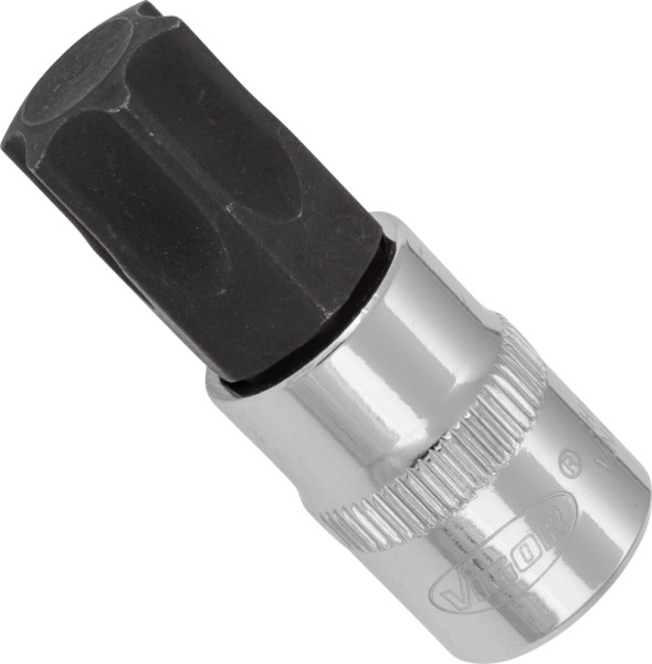 VIGOR TORX Schraubendreher-Einsatz, Vierkant hohl 10 mm (3/8 Zoll), Innen TORX Profil, T70, Länge: 48 mm, für Handbetätigung, V6083