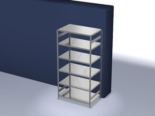 hofe Fachboden-Grundregal, 2500x800x1300 mm, 6 Fachebenen, verzinkt, 240 kg Fachlast, 2500 kg Feldlast, einseitige Bedienung, HZG25813XM
