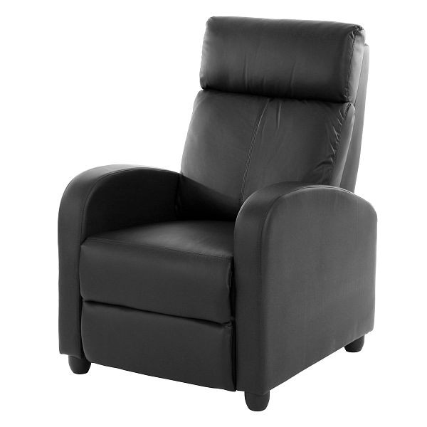 Mendler Fernsehsessel Relaxsessel Liege Sessel Denver, Kunstleder, schwarz, 28718
