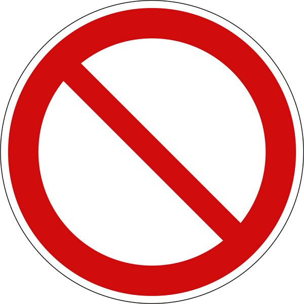 Eichner Verbotsschild "Allgemeines Verbotszeichen", O 10 cm, PVC-Folie, selbstklebend für Innen- und Außenbereiche, 9225-10020-010