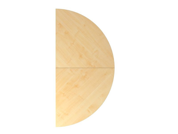 Hammerbacher Anbautisch 2xViertelkreis QA160, 160 x 80 cm, Platte: Ahorn, 25 mm dick, Ansatztisch mit Stützfuß in Graphit, Arbeitshöhe 68-76 cm, VQA160/3/G