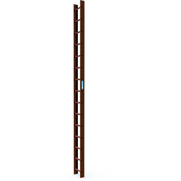 ZARGES Dachleiter 4,2 m Kupferbraun 15 Sprossen, 40399, 4003866403998