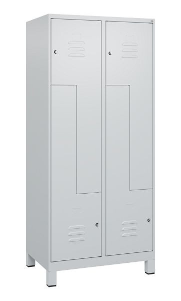 C+P Z-Spind Classic PLUS, Füße, 4 Abteile, 1800x800x500mm, 7035/7035, Zylinderschlösser, 0800137-224 S10024