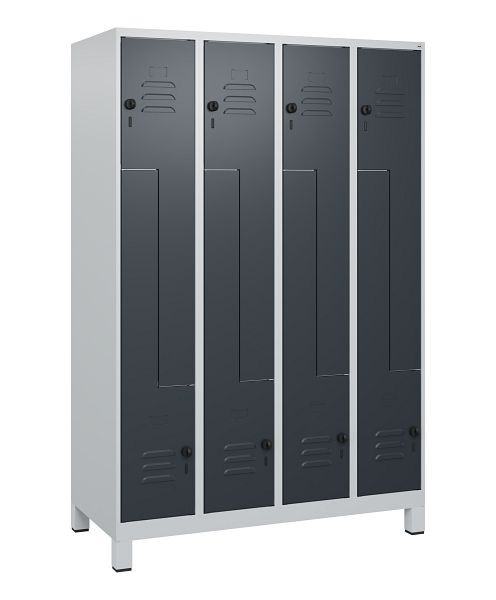 C+P Z-Spind Classic PLUS, Füße, 8 Abteile, 1800x1200x500mm, 7035/7016, Drehriegel, 0800137-408 S10008