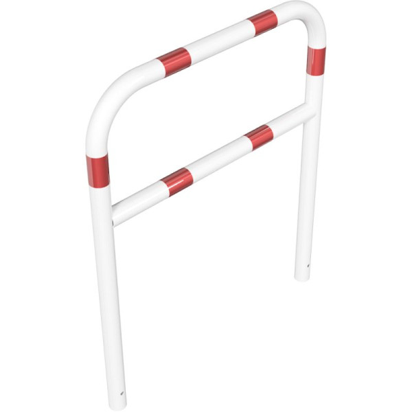 Stein HGS Anlehnbügel/Absperrbügel -Sylt-, 1200mm/800mm/1000mm, weiß beschichtet mit rot reflektierenden Leuchtstreifen, mit Querholm, Bügel: Ø 60 mm, 465.22b-wr
