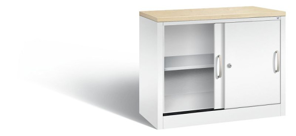 C+P Sideboard mit Schiebetüren Acurado, H720xB1000xT400mm, Farbe: Verkehrsweiß, Bügelgriff, 2 OH, 5725-00 S10127