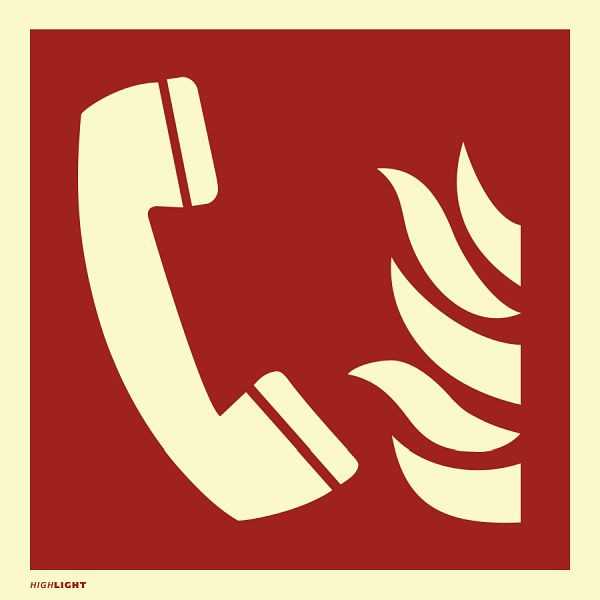 Moedel Brandmeldetelefon ISO 7010, Kunststoff, langnachleuchtend, 160-mcd, 200x200 mm, 57211
