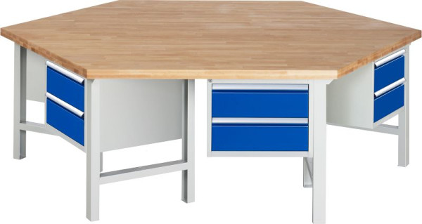 RAU Gruppenwerkbank 425, B2700xT2340xH790-1140mm, 6x 2 Schubladen-Teilauszug, 03-425-135B4H.11