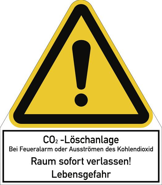 Moedel CO2-Löschanlage..., Kombischild, Folie, 210x240 mm, 59865