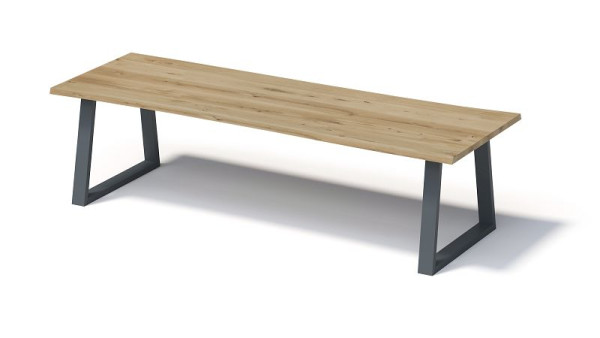 Bisley Fortis Table Natural, 3000 x 1000 mm, natürliche Baumkante, geölte Oberfläche, T-Gestell, Oberfläche: natürlich/Gestell: anthrazitgrau, FN3010TP334