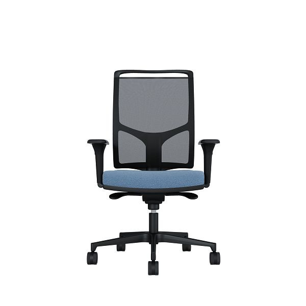 Bisley Bürodrehstuhl Zed, Schwarzes Kunststoff, Höhenverstellbare Armlehnen, Fußkreuz und Armlehnen aus Kunststoff, NE0377 himmelblau, ZEDKSLSNE0377