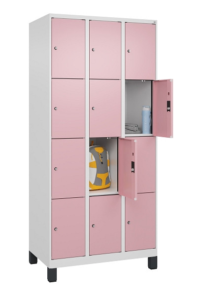 C+P Schließfachschrank Evolo PLUS, mit Füßen, 12 Fächer, 1950x900x500mm, 9016/3, 049010-304 S10018