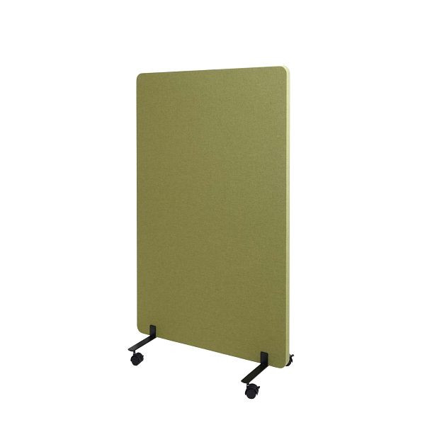 Mendler Akustik-Trennwand HWC-G77, Büro-Sichtschutz Raumteiler Pinnwand, doppelwandig rollbar Stoff/Textil, 127x80cm grün, 71950+71957