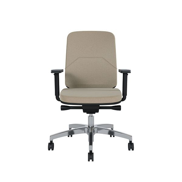 Bisley Bürodrehstuhl Bali, Gepolsterte Rückenlehne, Mit Armlehnen Aluminiumfußkreuz, TN9111 warm grey, BALIALGTN9111