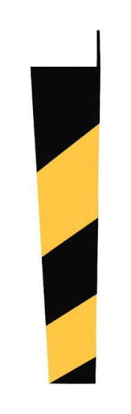 Schake Winkel 90° mit Folie gelb schwarz, linksweisend, 123x123x996mm, 4317LBG