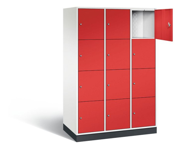 C+P XL-Schließfachschrank Intro, H1950xB1220xT590mm, Farbe: Verkehrsweiß / feuerrot, 8470-303 S10097