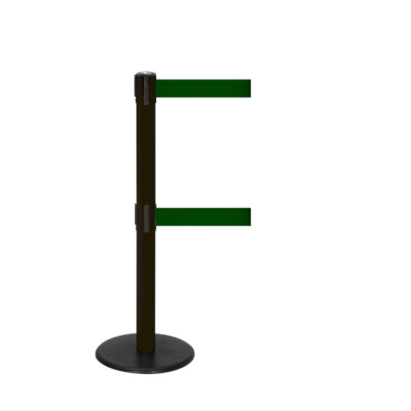 Stein HGS Personenleitsystem -P-Line Duo-, schwarz, dunkelgrün, mit magnetischem Gurtendstück, Gurtlänge: 2 x 2,3 m, 36401-1204