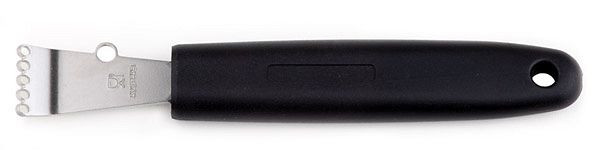 APS Fadenschneider / Zester, Ø 0,2 + 0,5 cm, Länge 14,5 cm, Edelstahl, zum Abziehen von, feinsten Schalenstreifen, 88823