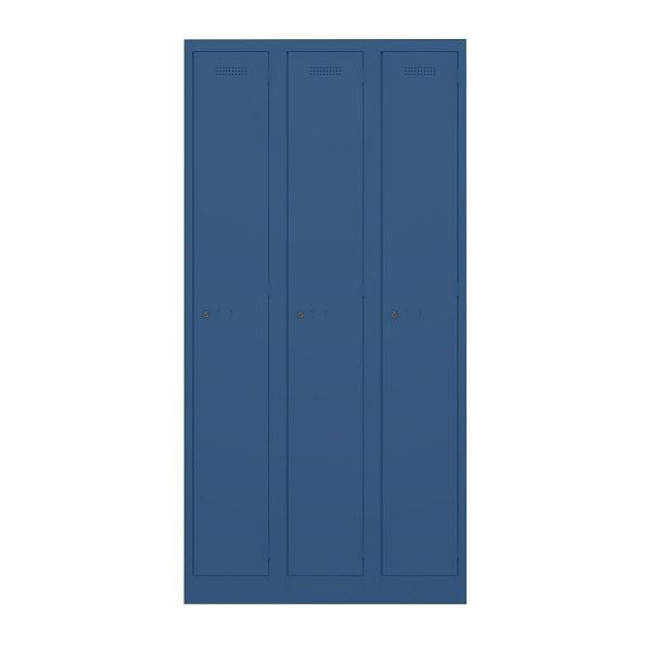Bisley Garderobenschrank Primary Locker, 3 Abteile, 639 oxfordblau, PL3050T1639