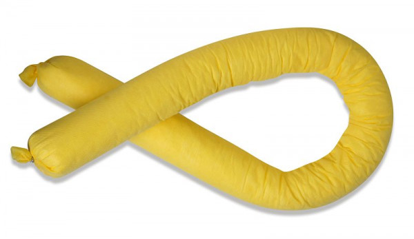 Schoeller Saugschlauch aus PP-Flocken zur Bindung von Chemikalien, Ø 7,5 x 120 cm, gelb, Aufnahme 125L, VE: 20 Stück, CS1