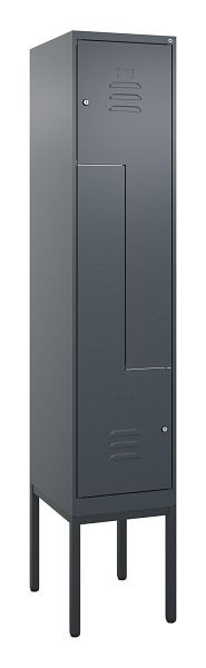 C+P Z-Spind Classic PLUS, Gestell, 2 Abteile, 2120x400x500mm, 7016/7016, Zylinderschlösser, 0800337-122 S10027