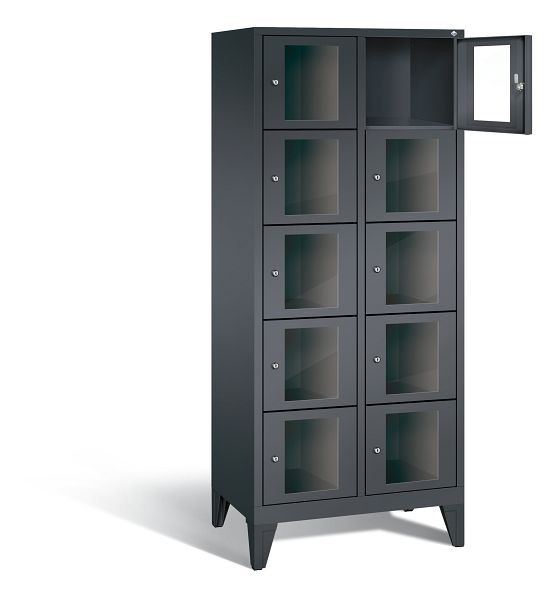 C+P Schließfachschrank Classic, H1850xB810xT500mm, Farbe: Schwarzgrau, 8010A225 S10014
