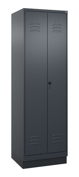 C+P Mehrzweckschrank Classic PLUS, Sockel, 2 Abteile, 1950x600x500mm, 7016/7016, Drehriegel, Türen zueinanderschlagend, 080022-20B S10012