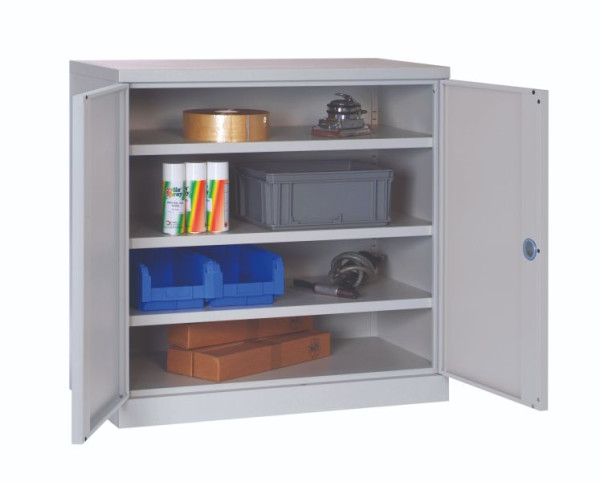 SOFAME ausgestatteter Werkstattschrank B 1000 x T 500 x H 1000 mm, mit 3 Fachböden, Lichtgrau RAL 7035, W030090036GCGC