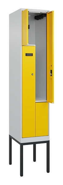 C+P Z-Spind Evolo PLUS, Gestell, 2 Fächer, 2120x400x500mm, 7035/1023, Zylinderschloss, 0490337-122 S10025