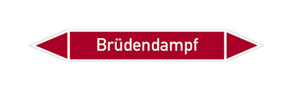 Schilder Klar Rohrleitungskennzeichen Brüdendampf, 187x26 mm Folie selbstklebend, 101487/61