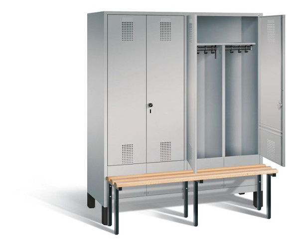 C+P Schwarz-Weiss-Spind Evolo, H1850xB1590xT815mm, Farbe: Vulkangrau / Lichtblau, 48032-42 S10112